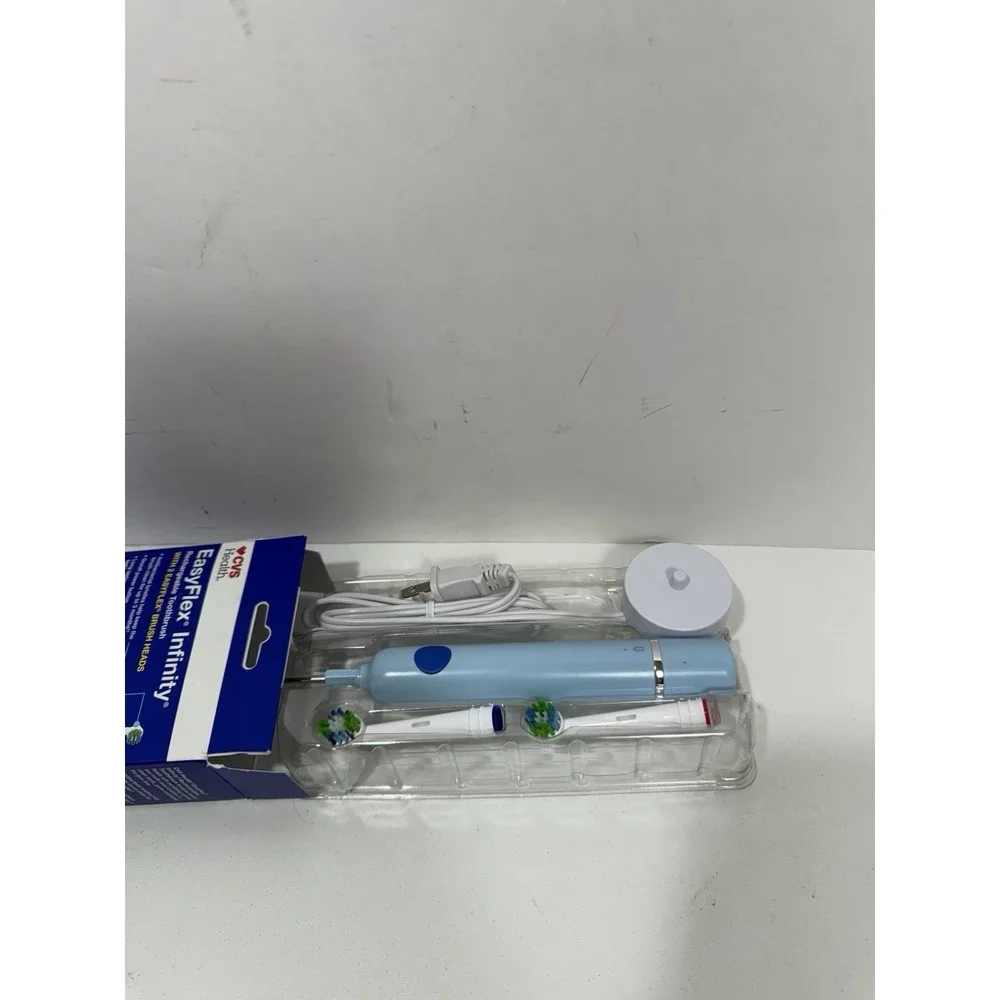 CVS Easy Flex Infinity Rechargeable‎ Toothbrush With 2 EasyFlex Brush Heads New